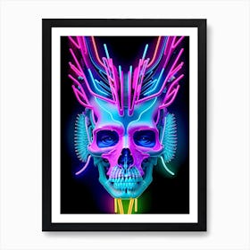 Neon Skull 9 Art Print