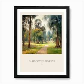Park Of The Reserve Lima Peru Vintage Cezanne Inspired Poster Art Print