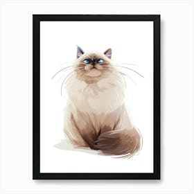 Himalayan Cat Clipart Illustration 3 Art Print