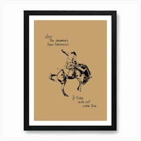 Western Rodeo Quote Printable Poster, Cowboy Wall Art, Cowgirl Decor, Retro Print, Farmhouse Gift for Husband Art Print