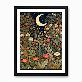 William Morris Moonlight In The Garden 7 Art Print