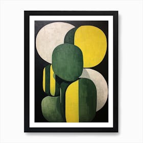 Modern Abstract Cactus Painting Lemon Ball Cactus 1 Art Print