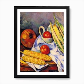 Corn 2 Cezanne Style vegetable Art Print