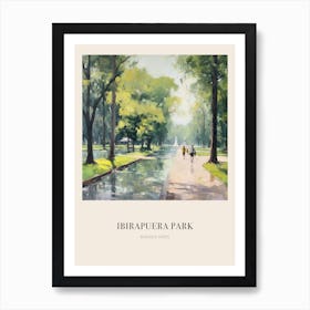 Ibirapuera Park Buenos Aires Argentina Vintage Cezanne Inspired Poster Art Print