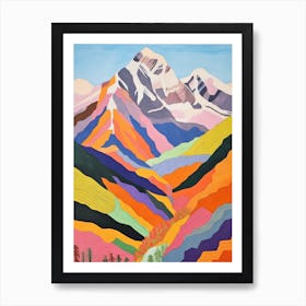 Grossglockn Austria 2 Colourful Mountain Illustration Art Print