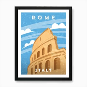 Rome, Italy — Retro travel minimalist art poster Art Print