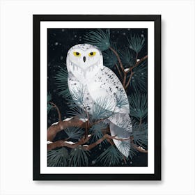 Snowy Owl Dark Version Art Print