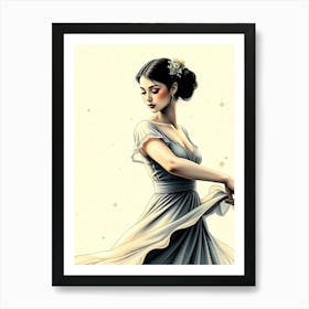 Dancer Beauty In A Dress Art Print