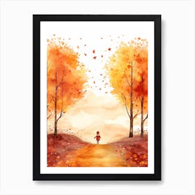 Cute Autumn Fall Scene 18 Art Print
