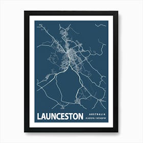 Launceston Blueprint City Map 1 Art Print