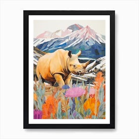 Rhino In The Grass 2 Art Print