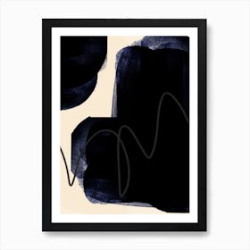 Black Abstract Pencil Art Art Print