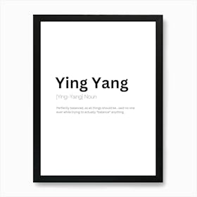 Ying Yang Definition Meaning Art Print