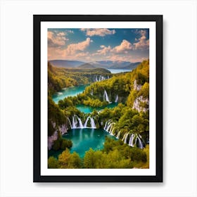 Plitvice Lakes National Park Croatia Vintage Poster Affiche