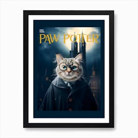 Paw Potter - cat, cats, kitty, kitten, cute, funny, animal, pet, pets Art Print