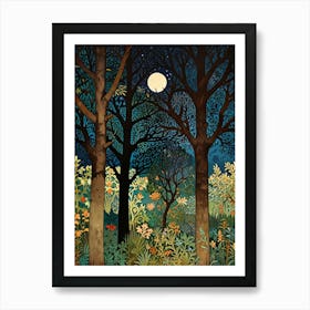 William Morris Night In The Woods 8 Art Print