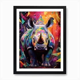 Rhino Geometric Collage 2 Art Print