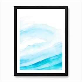 Blue Ocean Wave Watercolor Vertical Composition 71 Art Print