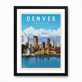 Denver Colorado Travel Poster Art Print