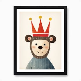 Little Chimpanzee 3 Wearing A Crown Art Print