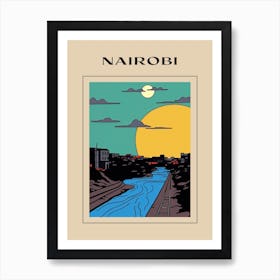 Minimal Design Style Of Nairobi, Kenya 3 Poster Art Print