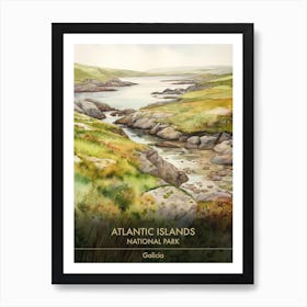 Atlantic Islands National Park Galicia Watercolour 2 Art Print