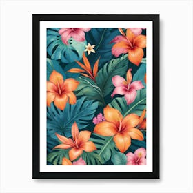 Seamless Tropical Pattern 1 Art Print