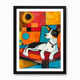 Dog On A Chair Art Print