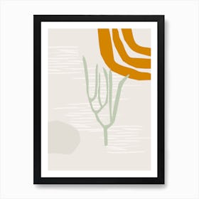 Papercut Sea Fennel In Sage And Yellow Art Print