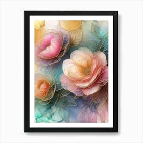 Watercolor Roses Art Print