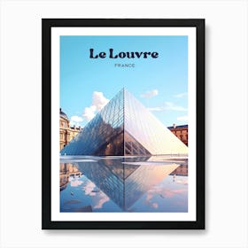 Louvre Museum France Bucket List Modern Travel Illustration Art Print