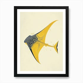 Yellow Manta Ray Art Print