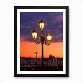 Venetian Waterfront At Dusk Art Print