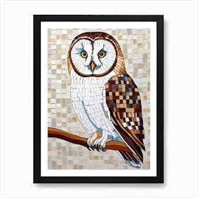 Barn Owl Mosaic Art Print