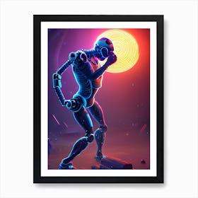 Robotic Cyborg Dancing 01 Art Print