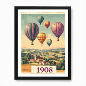 Aihrgdesign A Vintage Travel Poster Of A 1908 Hot Air Balloon D2ad81e6 8a1c 4aba 83d5 E019b5c935c4 3 Art Print