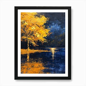 Tree By The Lake 1 Art Print