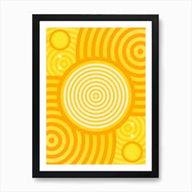 Geometric Abstract Glyph in Happy Yellow and Orange n.0090 Art Print