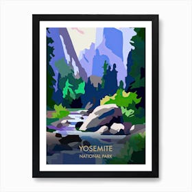 Yosemite National Park Travel Poster Matisse Style 6 Art Print