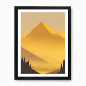 Misty Mountains Vertical Composition In Yellow Tone 42 Art Print