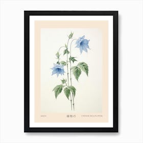 Kikyo Chinese Bellflower 1 Vintage Japanese Botanical Poster Art Print