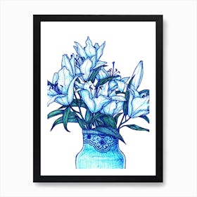 Lilies In Vase Art Print