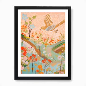 Maximalist Bird Painting Robin 4 Art Print