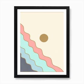 Abstract Golden Sun Art Print