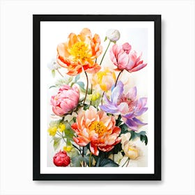 Peonies In A Vase Art Print