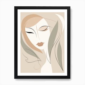 Abstract Woman'S Face 6 Art Print