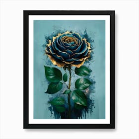 Blue Rose Canvas Print Art Print