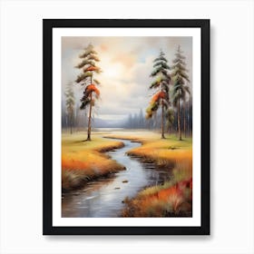 Autumn Landscape Painting . 1 Art Print