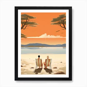 Whitehaven Beach, Australia, Graphic Illustration 3 Art Print