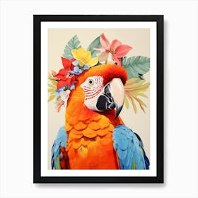 Bird With A Flower Crown Macaw 1 Poster